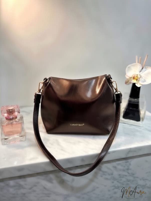 Metallic Bronze Slouch Bag