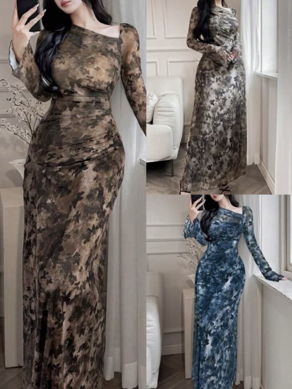 Butterfly Dream, Asymmetrical Mesh Maxi