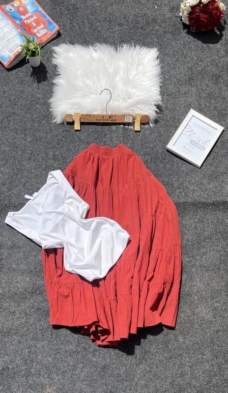 Licra Top & Cottage Skirt