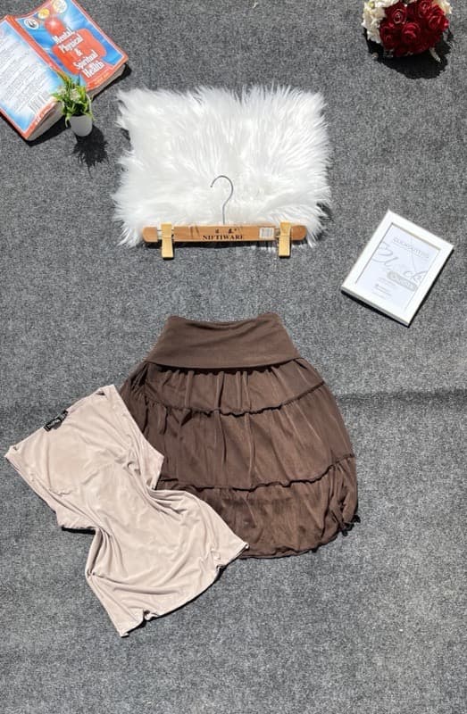 Licra top & Mini Cottage Skirt