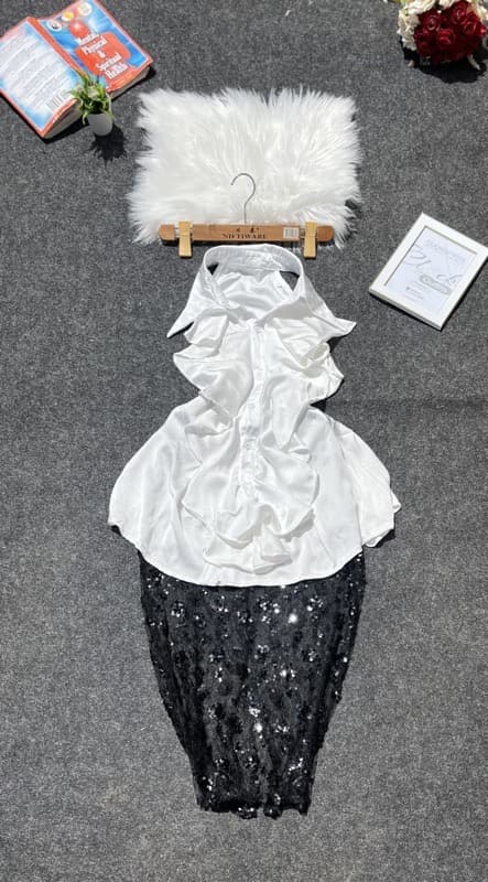 Lace sequence Skirt & top
