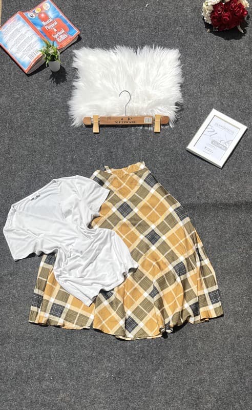 Licra top A-Lin Skirt
