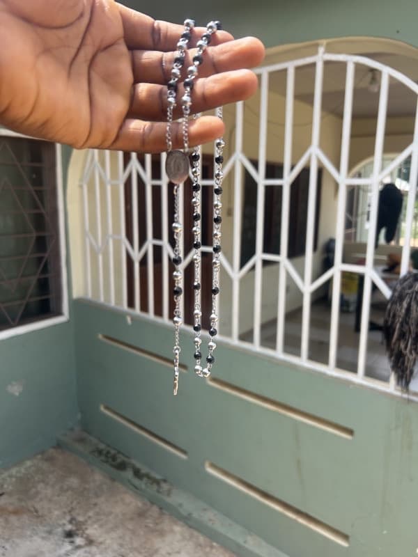 rosary(silver and black)