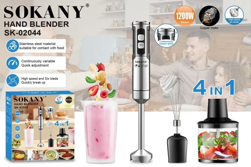 4-in-1 sokany hand blender