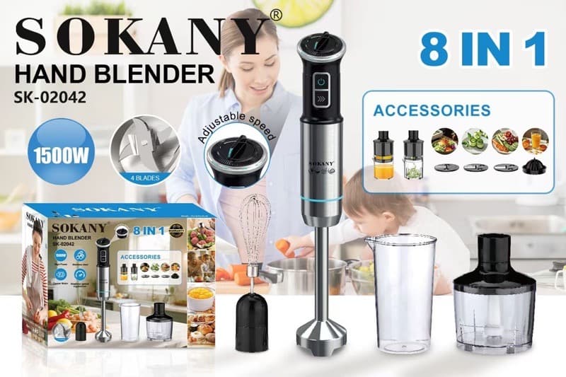 8-in-1 sokany hand blender